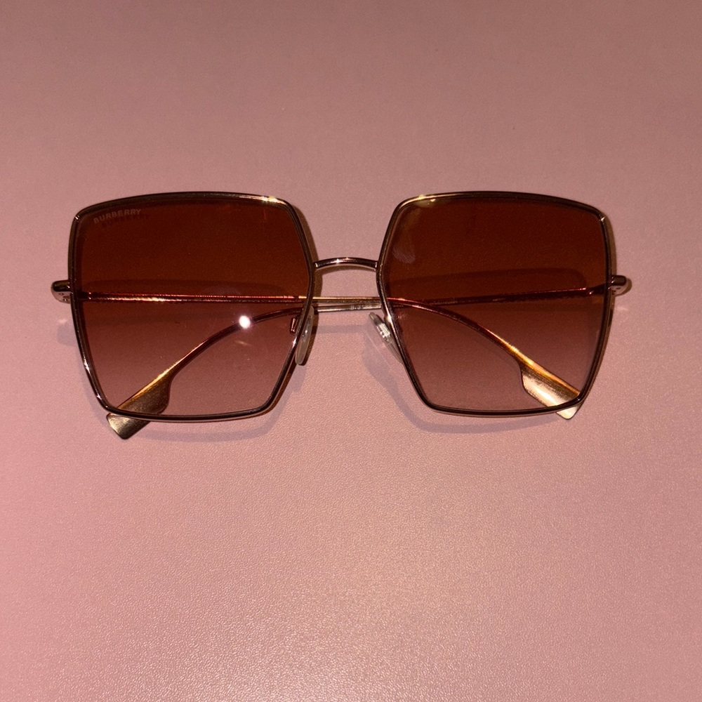 Burberry Gold Frame Sunglasses with Brown Lenses